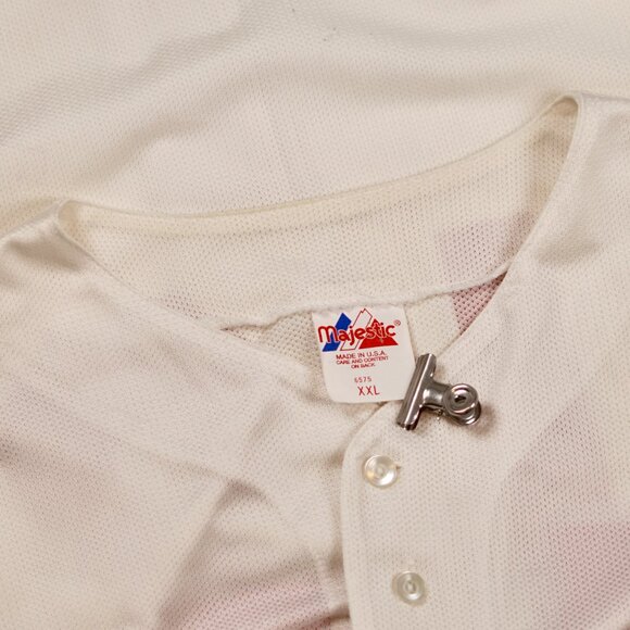 Vintage 90s Majestic Mesh Baseball Jersey – White/Red – Style 6575 – Made in USA - Picture 5 of 10